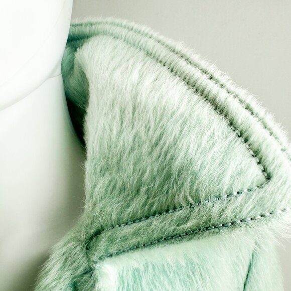 Vintage Wilsons Pastel Blue Mohair Belted Coat S/M - Picture 6 of 9